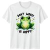 Dont Worry Be Hoppy Frog Pun Cartoon Graphic TShirt