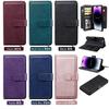 Applicable To iPhone14 Mobile Phone Leather Case, Redmi 14C Solid Color Leather Pattern 10 Cards Multi-function Wallet Insert Card Leather Case