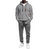 Men's Lined Hoodie Sweatshirt Set with Zipper and Multiple Pockets Casual Winter Outfit