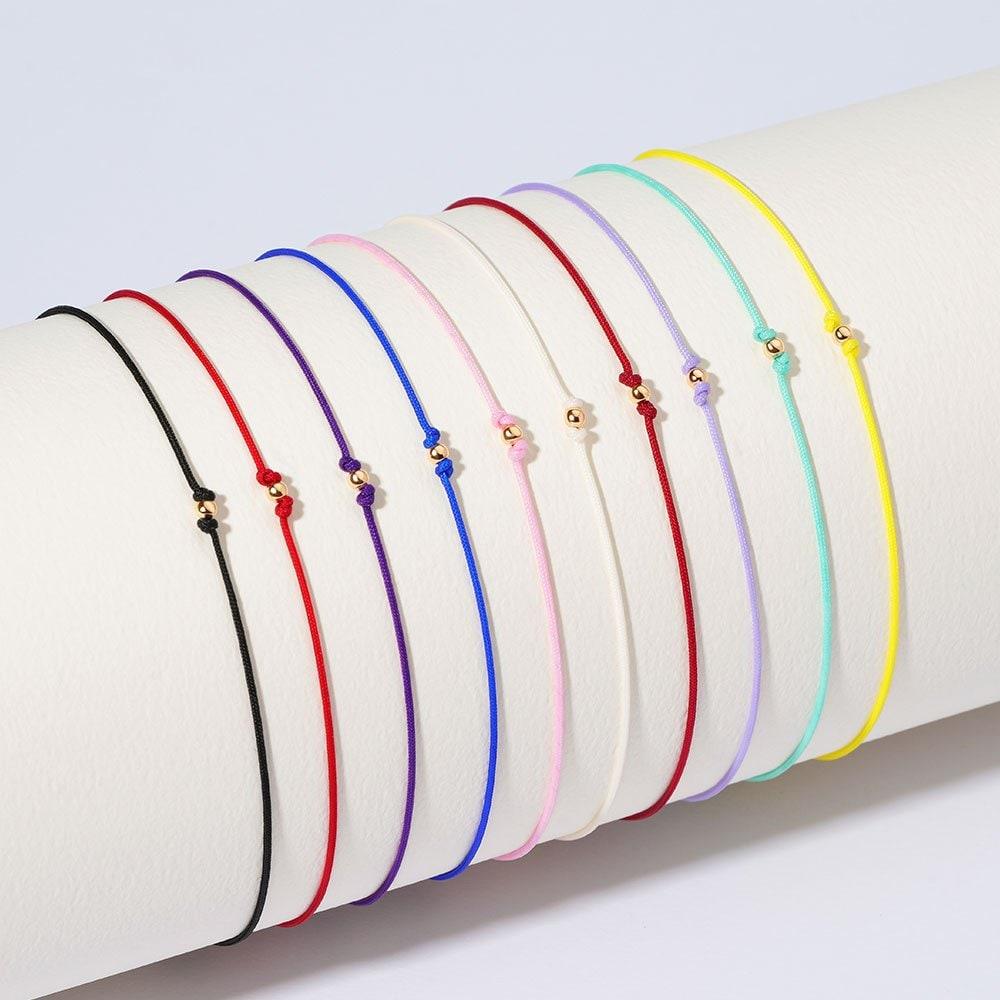 14K 2mm Minbol Traditional Knot Misanga Wish Bracelet (Choose 1 of 10)