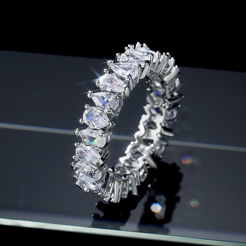 Ladies Luxury Zircon/Glass Rings, Ring Accessories Birthday Gifts Party Jewelry