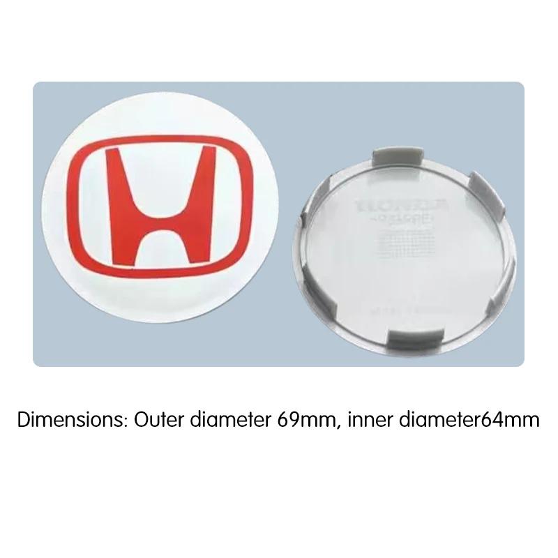 4Pcs Car Wheel Hub Center Cap Metal Emblem Stickers For Honda Civic Accord Fit City Vezel CRV Odyssey Pilot Jazz Prelude Insight