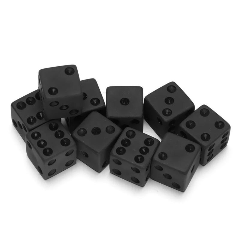 Round Corner Six Sided Dices Bulk, Pack of 10 Board Game 16mm D6 Acrylic Dices Cubes with Large Dots for Kids & Adults