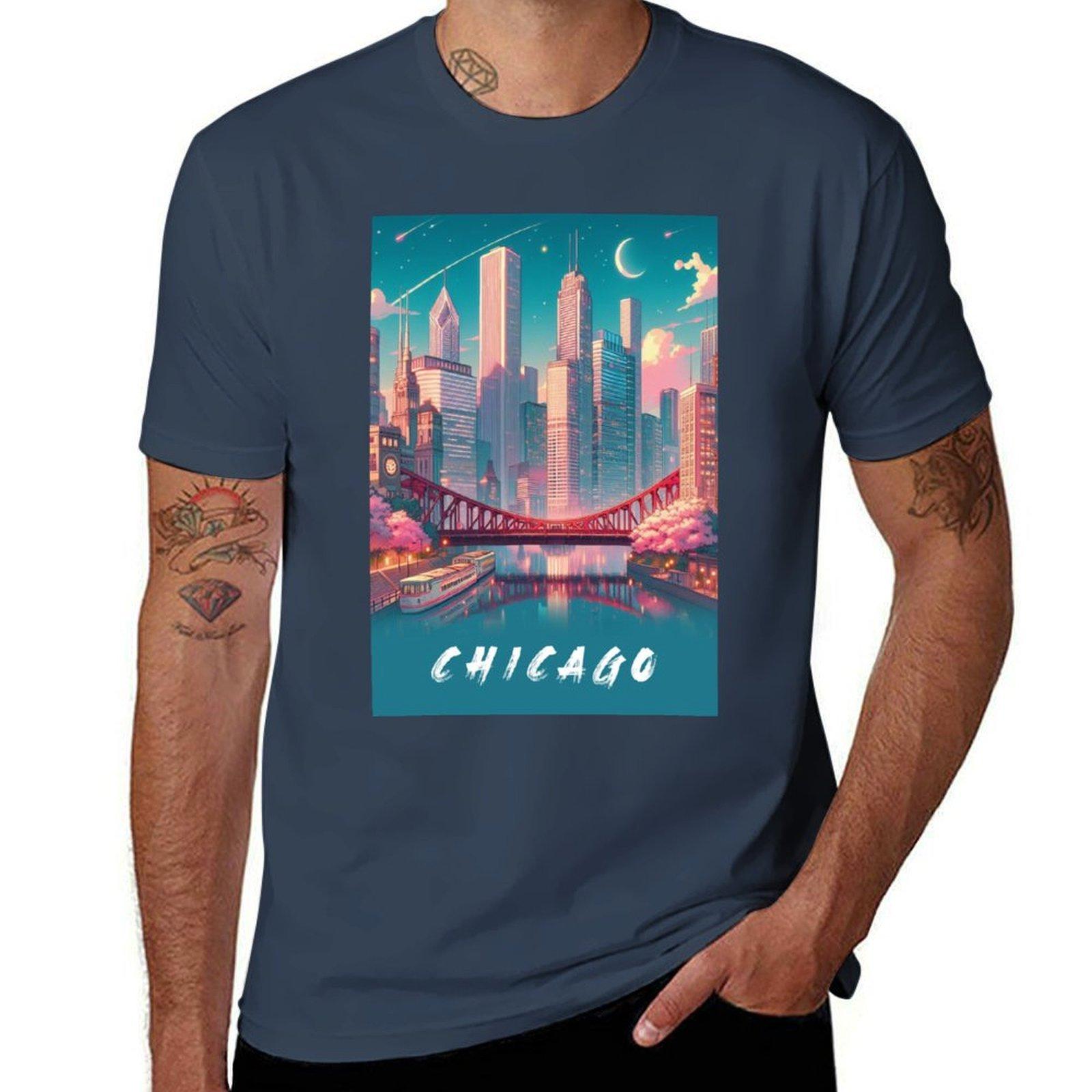 Anime Horizons Vibrant Tales Of Chicago Japanese Anime Style Tshirt Lightweight Running Tshirt S