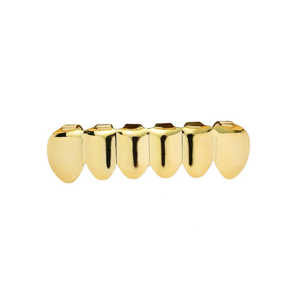 Gold Plated Hip-hop Grillz with Textured Mesh Design for Artists