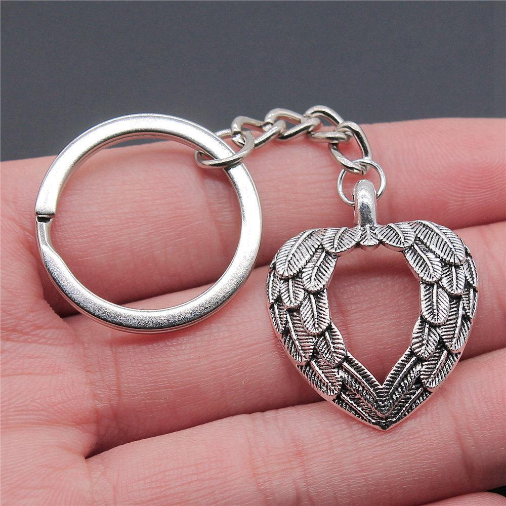 Angel Wings Feathers Heavenly Keychain for Girls Hot Sale Streetwear Bridesmaid Gift Retro Phone Charm