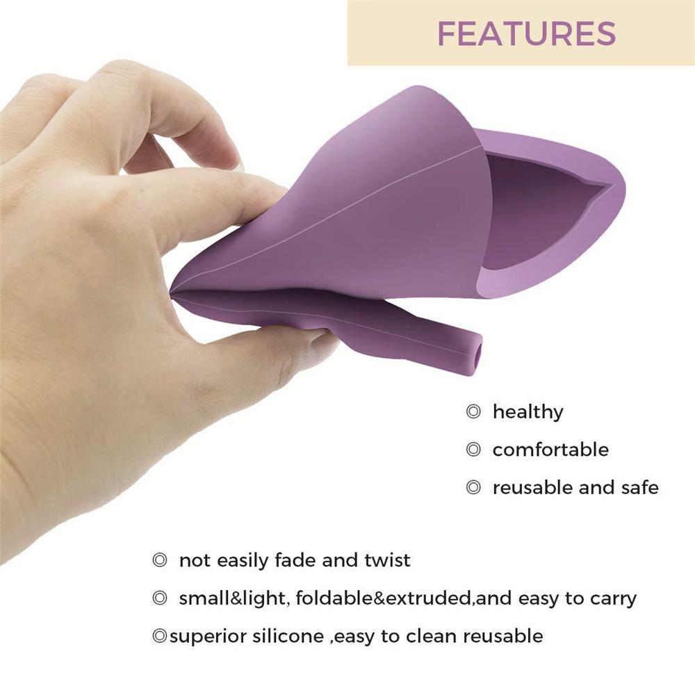 Dámský přenosný venkovní nouzový stojící pisoár ženský silikonový pisoár Pytle na moč pro dospělé na cestování autem, kempování, čůrání po ruce