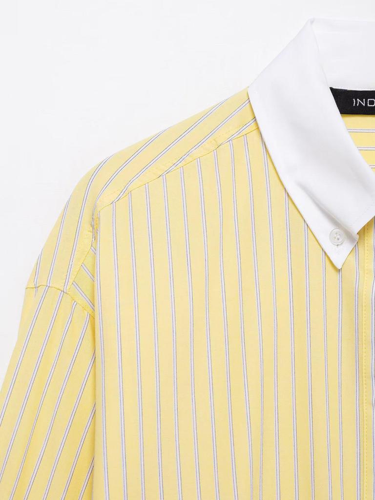 TAOP&ZA Women's Spring Poplin Cotton Loose Long Sleeve Shirt