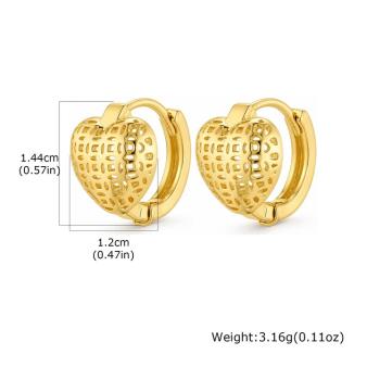 Xiaomi Vnox Minimalist Hollowed Out Heart Hoop Earring Pendant Necklace Classic Gold Plated Bridal Wedding Jewelry