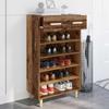 Shoe Cabinet with Shelf Rustic Wood Look 60 x 35 x 105 cm Engineered Wood