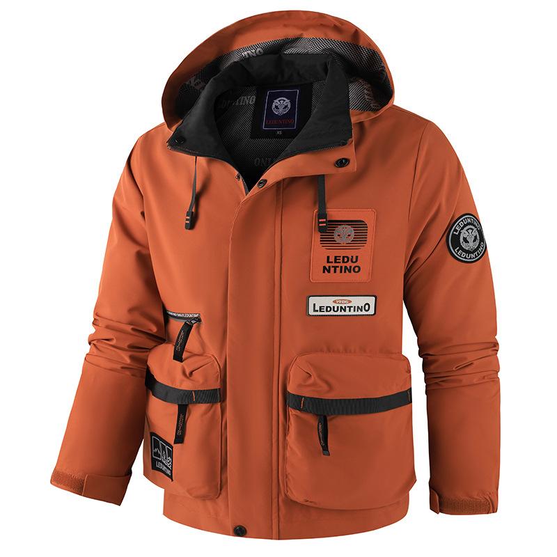 Solid Color Men's Casual Jacket, Parka Coat, Autumn and Winter Hooded Jacket, Men's Jacket