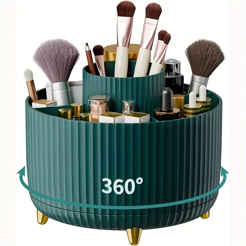 360° Roterende Make-up Organizer Houder Bureau Organizer - Grote Capaciteit Cosmetische Opbergdoos Compatibel met Schoonheids Schrijfwaren black