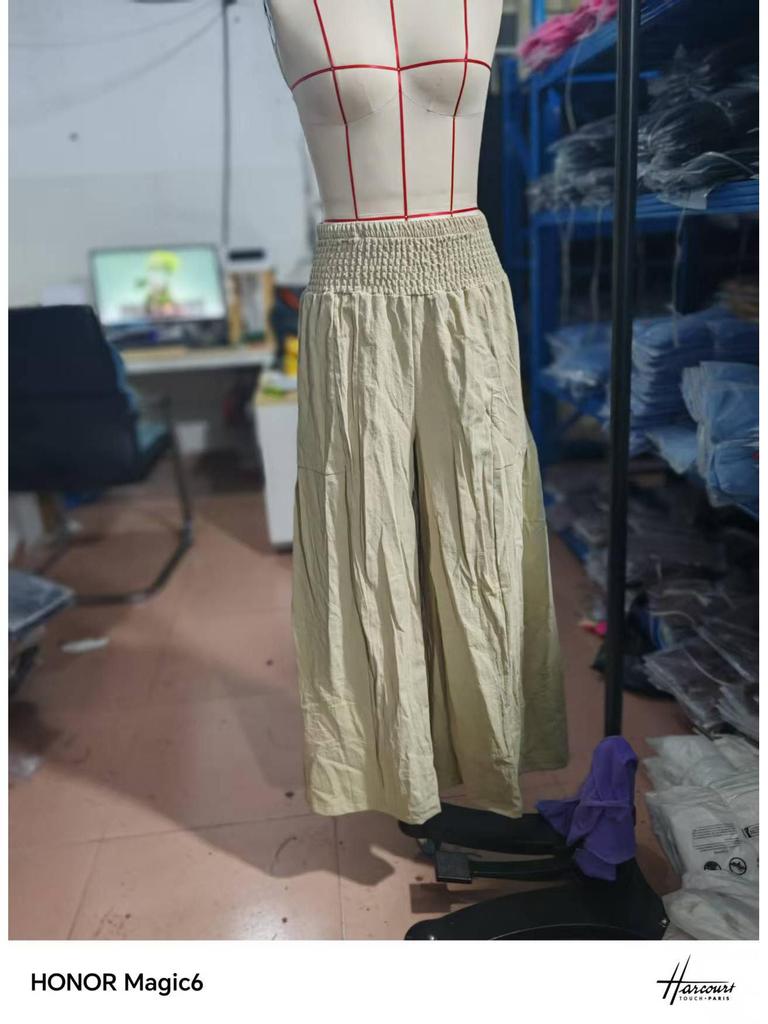 European and American Fashion Casual Women's High-Waisted Wide-Leg Pants with Pockets