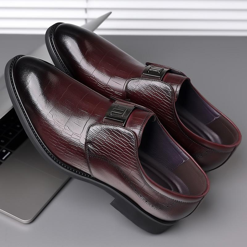 Men'S Business Dress Leather Shoes Genuine Leather British Casual Shoes Men'S Pointed Leather Shoes Wedding Shoes