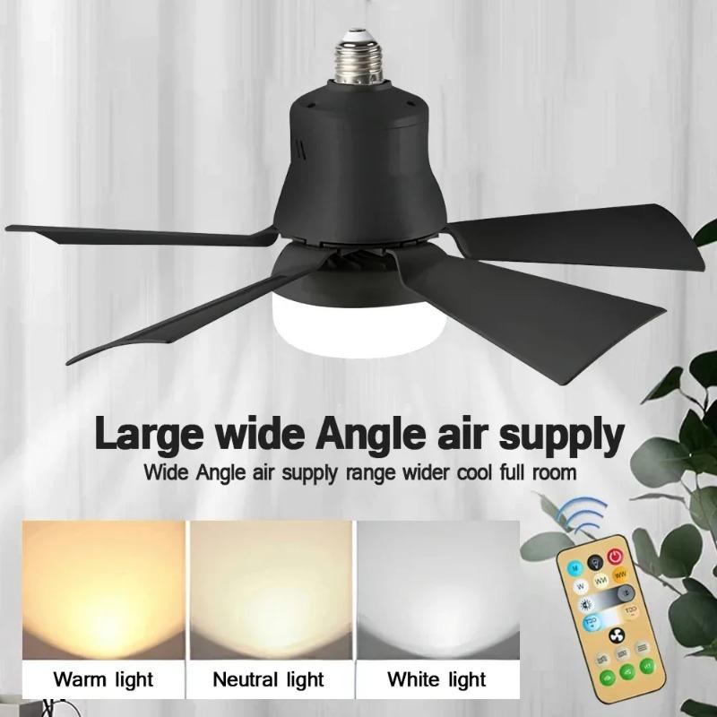 LED Ceiling Fan with Remote Control Modern Smart Wireless Fans Bedroom and Living Room Lighting 30W Adjustable E27 Base