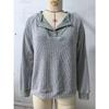 Women's Autumn Winter V-Neck Color Block Top, Oversized Drop Shoulder Long Sleeve Casual Loose Fit Sporty Streetwear Shirt