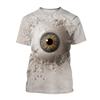 Új Hot Sale Eye Art 3D nyomtatás Férfi rövid ujjú póló Divat Alkalmi emberi arc Orgona Szem Design Nyomtatott rövid ujjú felső