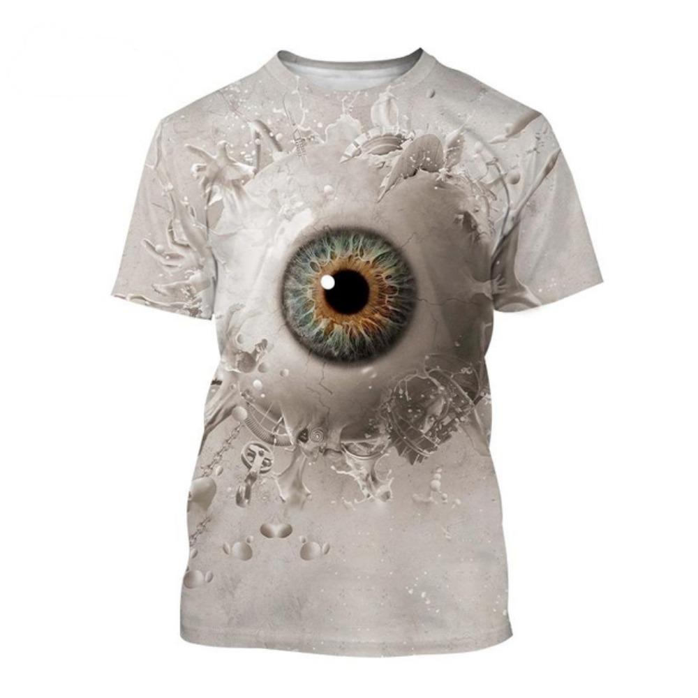 Nové Horký Prodej Oční Umění 3D Tisk Pánské Tričko s Krátkým Rukávem Módní Ležérní Design Lidského Obličeje Orgán Oko Potisk Krátký Rukáv Top