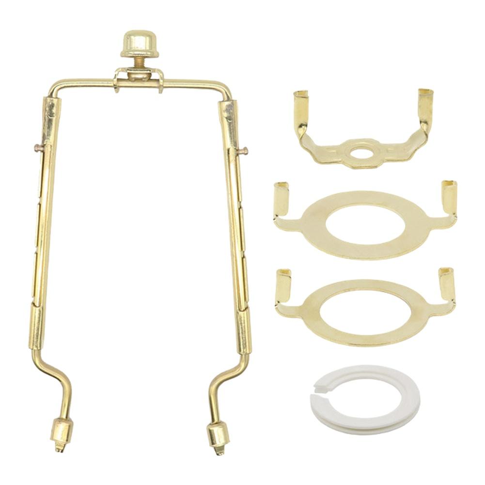 8 Inch Adjustable Lamp Shade Harp Kit with Multiple Adapter Bases and Conversion Ring Compatible with E26 E27 and E14 Lamps