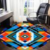 1pc Geometric Pattern Carpet, Round Non Slip Durable Large Size Office Carpet, Suitable for Office