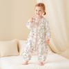 Cotton Toddler Sleepsuit With Zipper Leg Separation Anti-Bacterial A-Class Cartoon Print Winter