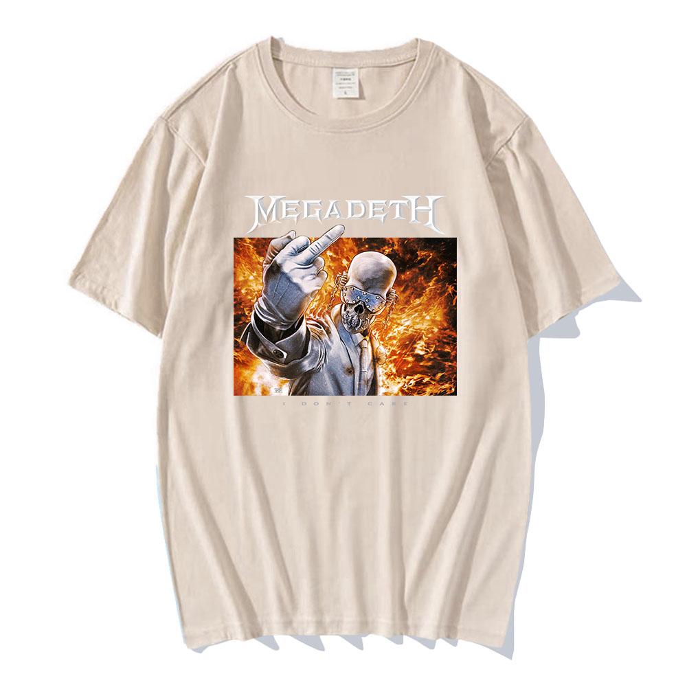 Megadeth I Don't Care Graphic Merch Tees O-neck Summer Short Sleeve T-shirt Unisex Streetwear Hip Hop Heavy Mental Tshirts