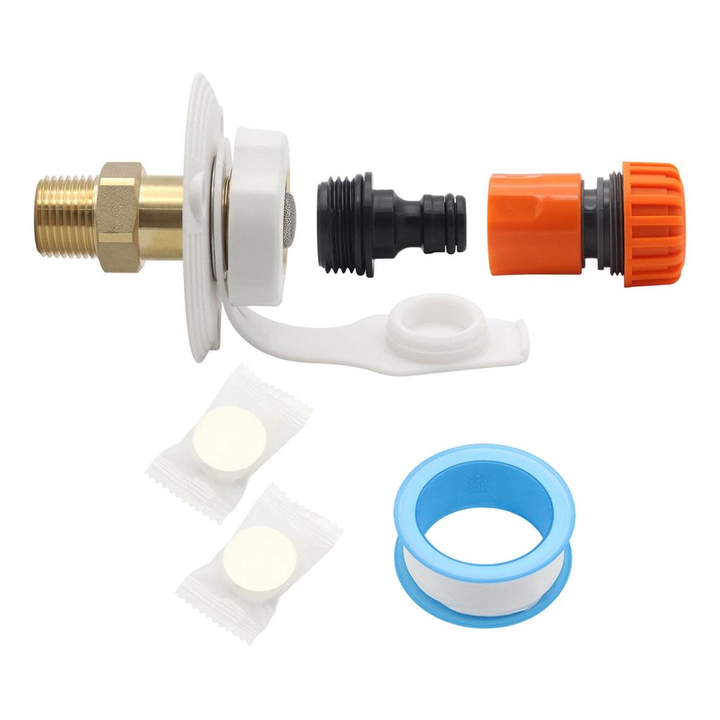 RV Fresh Water Inlet with Check Valve Accessories Easy To Install Hose Connector for Campers Motorhomes Trailers Boats
