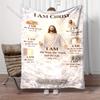 Jesus Symbolic Depictions with Verses Print Believer Pray Blanket Warm Soft Flannel Material Suitable for All Seasons Gift
