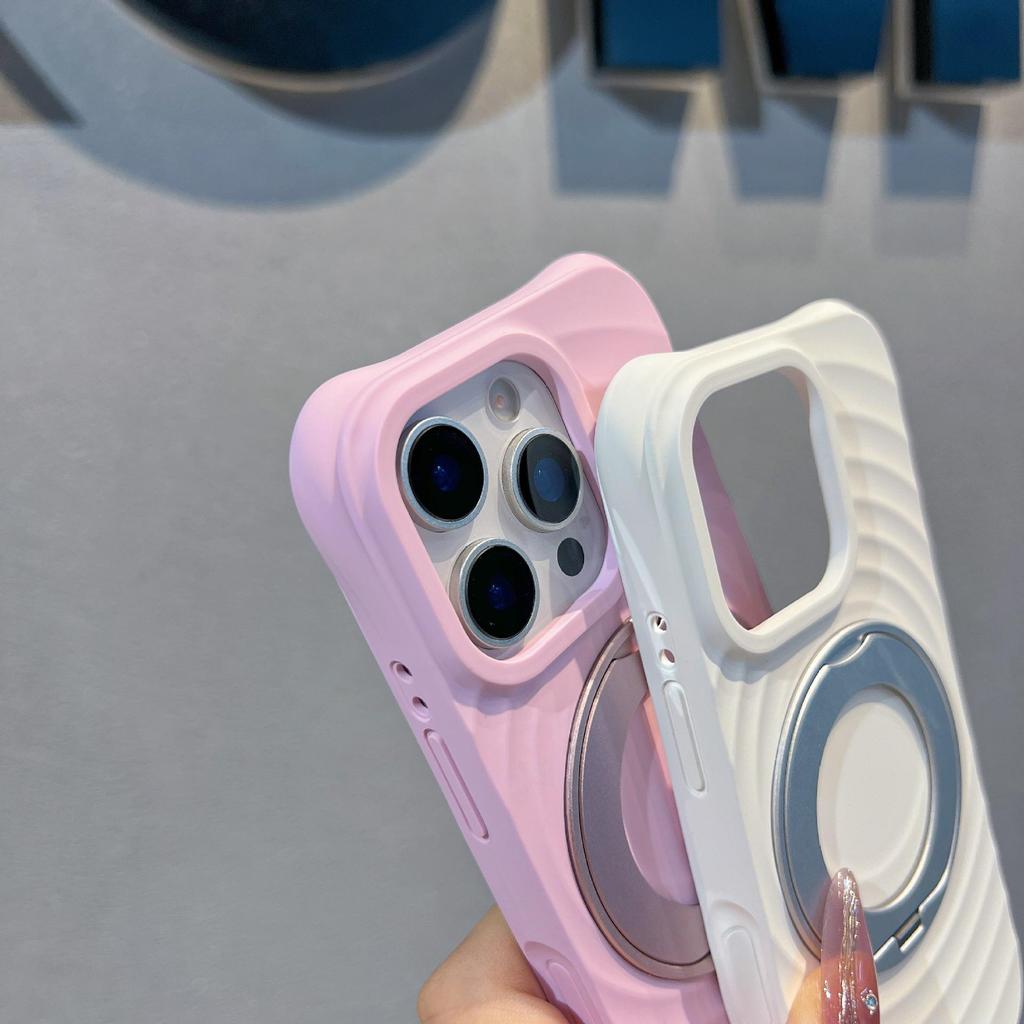 Bo Yang Liquid Silicone Magnetic Rotating Bracket Case for iPhone 17 Pro Max