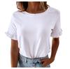 Women's Ladies Frill Ruffle Short Sleeve Fashion Summer Tee T-Shirt Loose Top