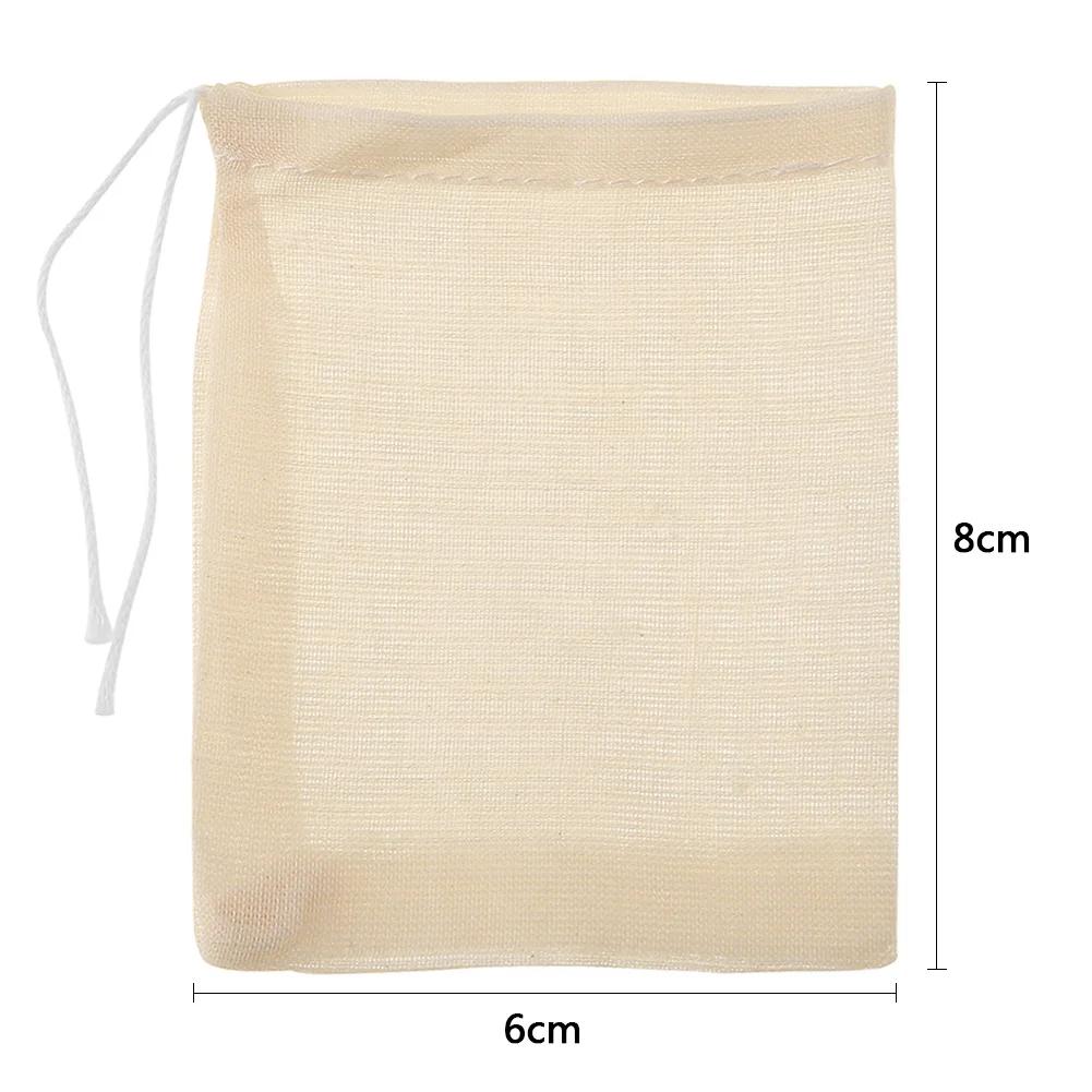 

20 шт./Лот Чайные пакетики Хлопковая марля Чайные фильтр-пакеты для специй Чайный инфузор со шнурком Термосварка Одноразовые чайные пакетики Пустой чайный пакетик 20pcs