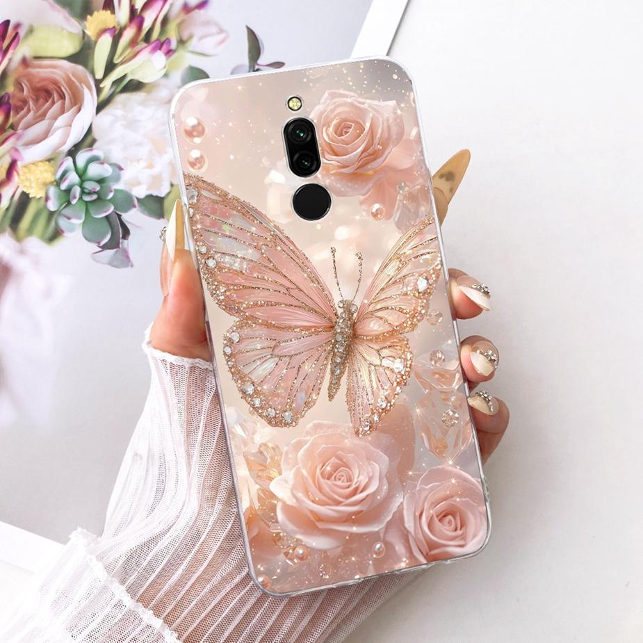 For Xiaomi Redmi 8 8A Case Luxury Flowers Butterfly Painted Cover Soft Slim Phone Case For Xiaomi Redmi 8A 8 Redmi8 Redmi8A Bags