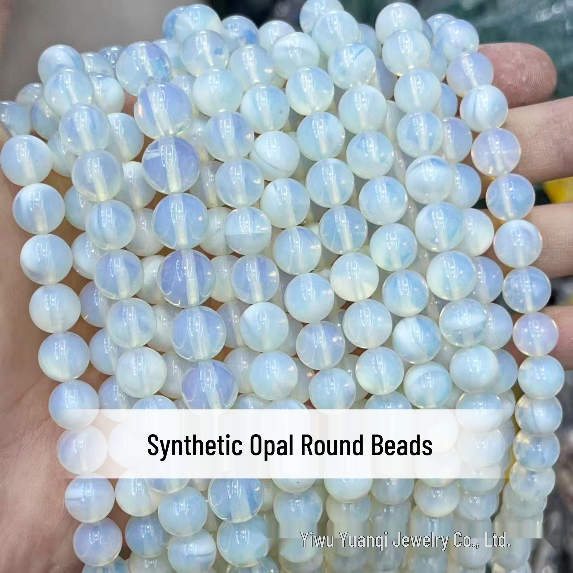 Yuanqi Natural Stone & Crystal Round Beads for DIY Jewelry Making 4mm strand (~90 beads)