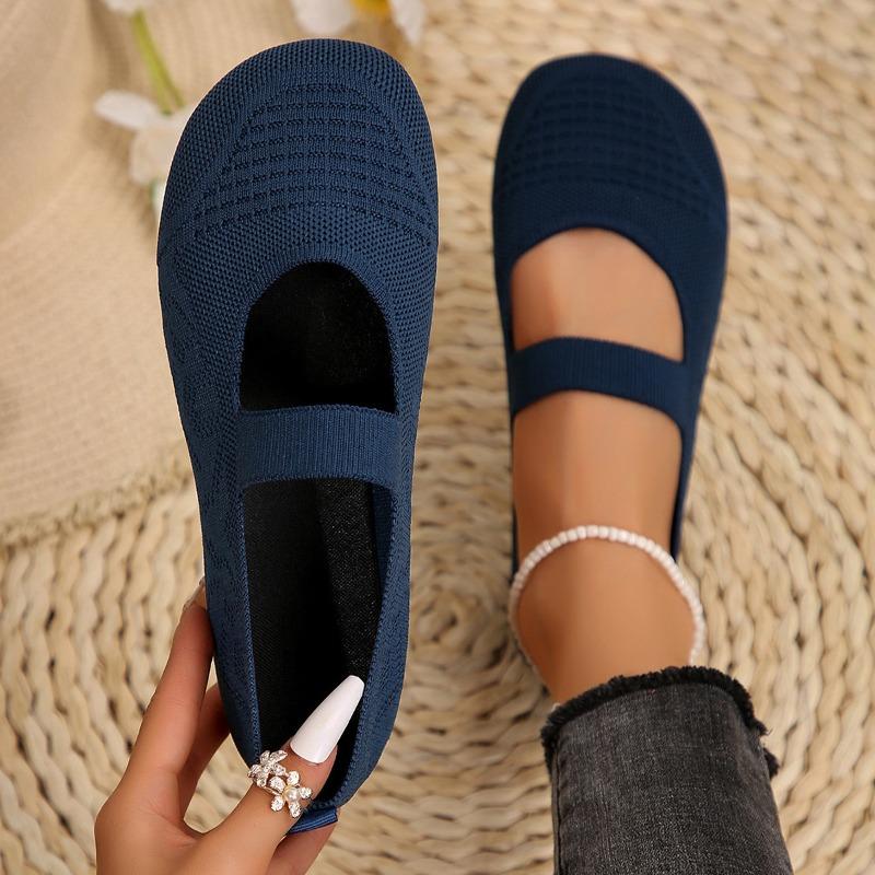 New breathable shallow mouth soft sole breathable single shoes women's overalls fly weaving four seasons casual work shoes boat shoes