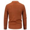 Men S V Neck Long Sleeve Fleece Knit Cardigan Solid Color Casual
