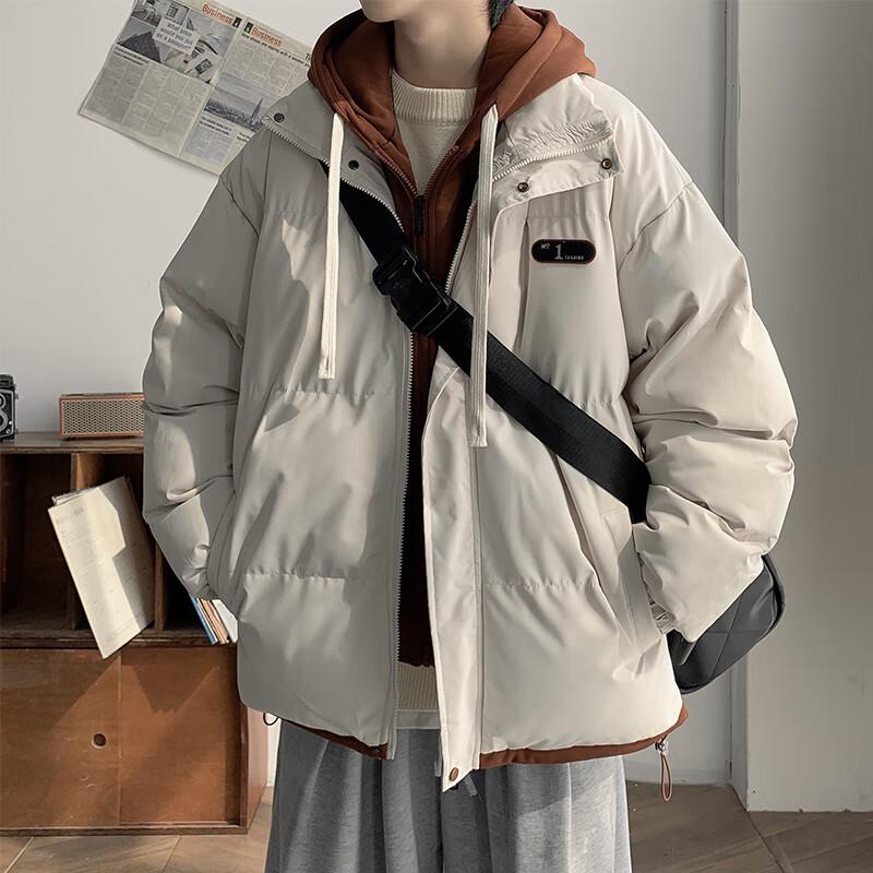 

VUUG Men s Faux 2-Piece Hooded Puffer Jacket XL
