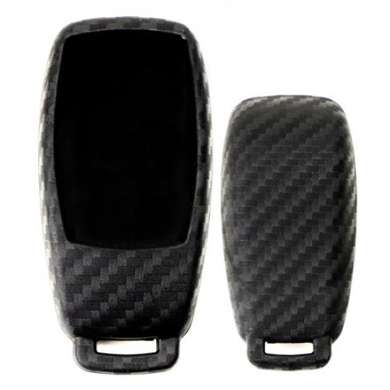 

Carbon Fiber Soft Silicone Key Fob For Mercedes E S G A C CLA CLS GLB GLC Class