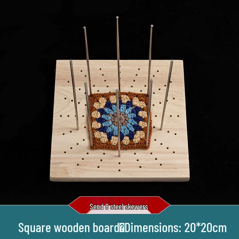 Hexagonal Flower Yarn Crochet & Knitting Board - Handmade Tool for Shaping Granny Squares