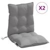 VidaXL Lot de 2 Coussins de Chaise à Dossier Bas, Galette de Siège Imperméable, Coussin d'Extérieur Anti-glissement Jardin 377674