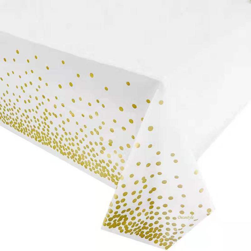 Gold Dot Disposable Party Tablecloth