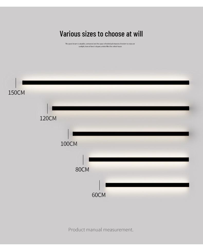 Modern Minimalist Bedside Long Strip Wall Light for Bedroom