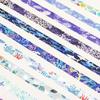 YUBX Masking Tape Set Washi Paper Ocean Blue with Silver Foil for DIY and Gift Decoration 10-Piece - Tape, Stamping, Crafts, Journals, Planners,