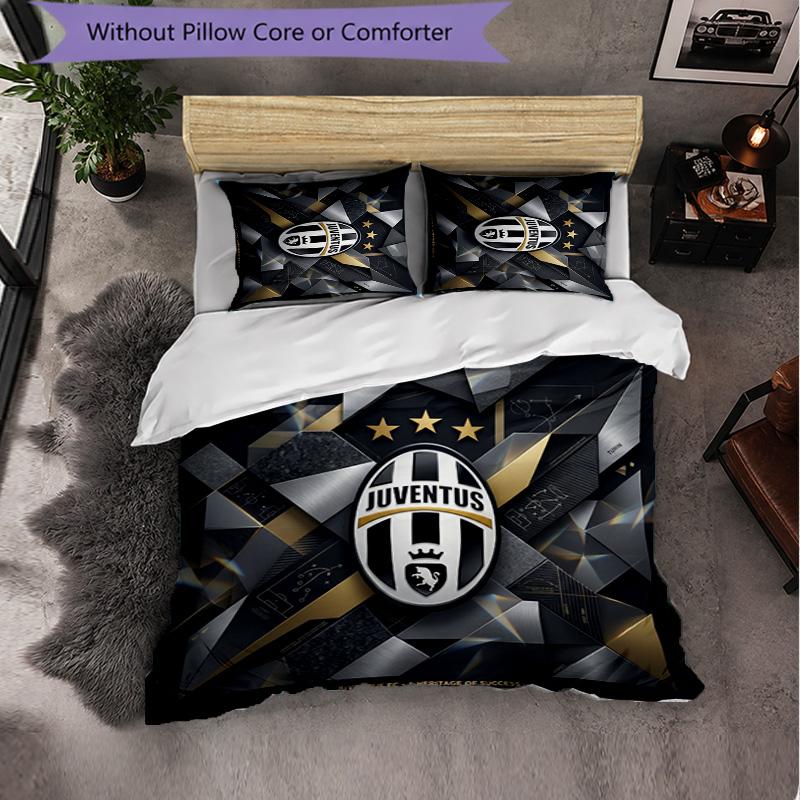 Set Lenzuola Juventus FC Modello 3 Pezzi Morbida Copripiumino in Microfibra con Federe per Camera da Letto