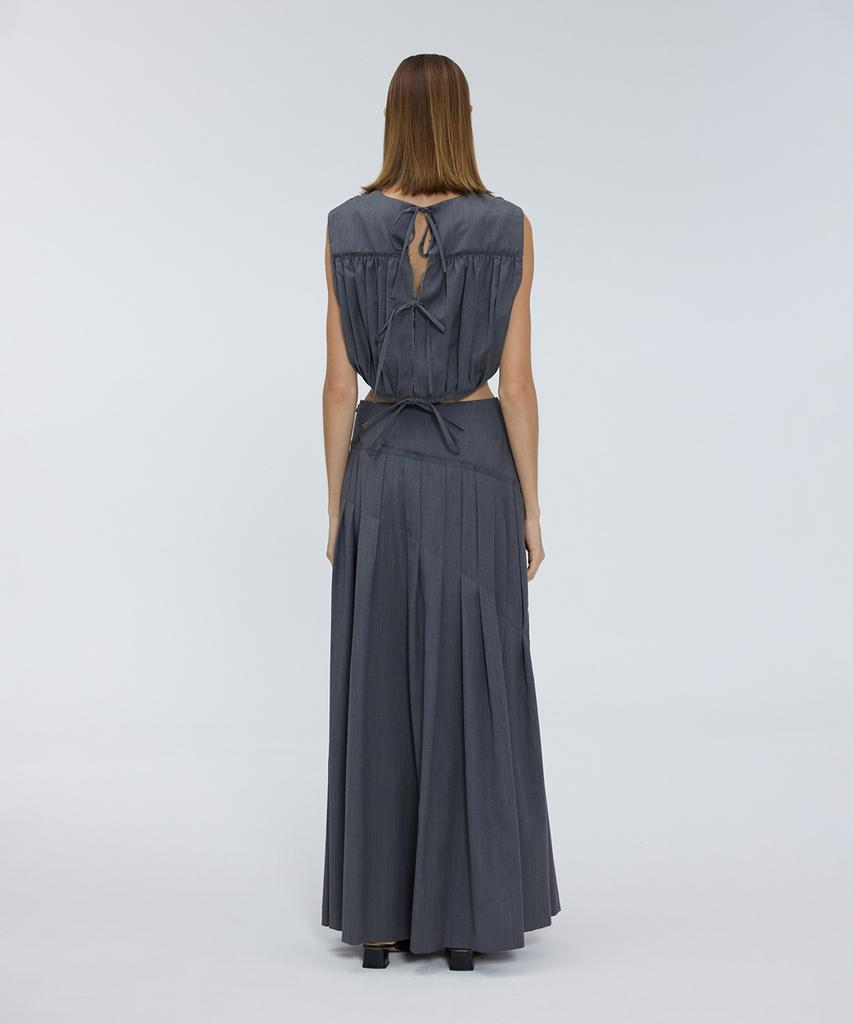 Meuameu Unbalanced Pleated Skirt