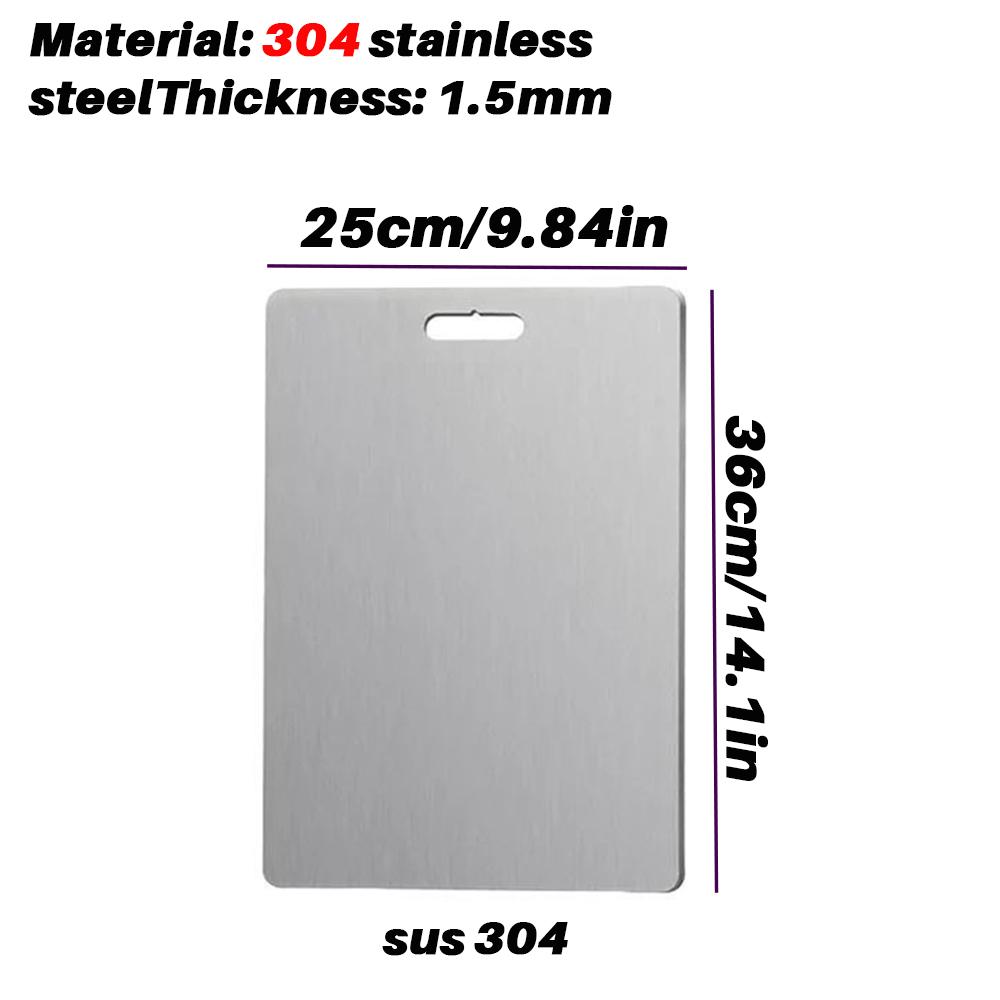 New Stainless Steel Cutting Board, Multiple Materials, for Kitchen, Home, Camping, Parties, and Barbecues, Usable On Both Sides