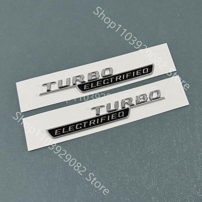 Chrome Black Fender Badges TURBO ELECTRIFIDE for Mercedes Benz W206 C43 C43s C53 C53s C63 C63s AMG Both Sides Emblems
