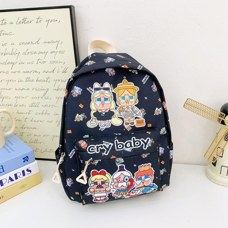 Girls Cartoon Prepreschool Bookbag With Cry Baby And Letter Prints For Daily