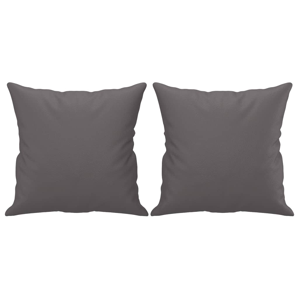Vidaxl 2-Seater Sofa With Cushions, Gray, 120 Cm, Faux Leather
