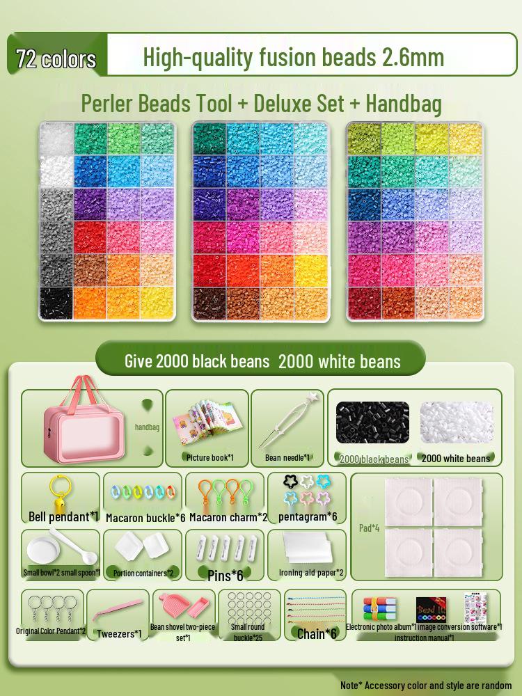 Pyssla 2.6mm Fuse Beads DIY Kit: Complete Set with Tools and Storage Bag