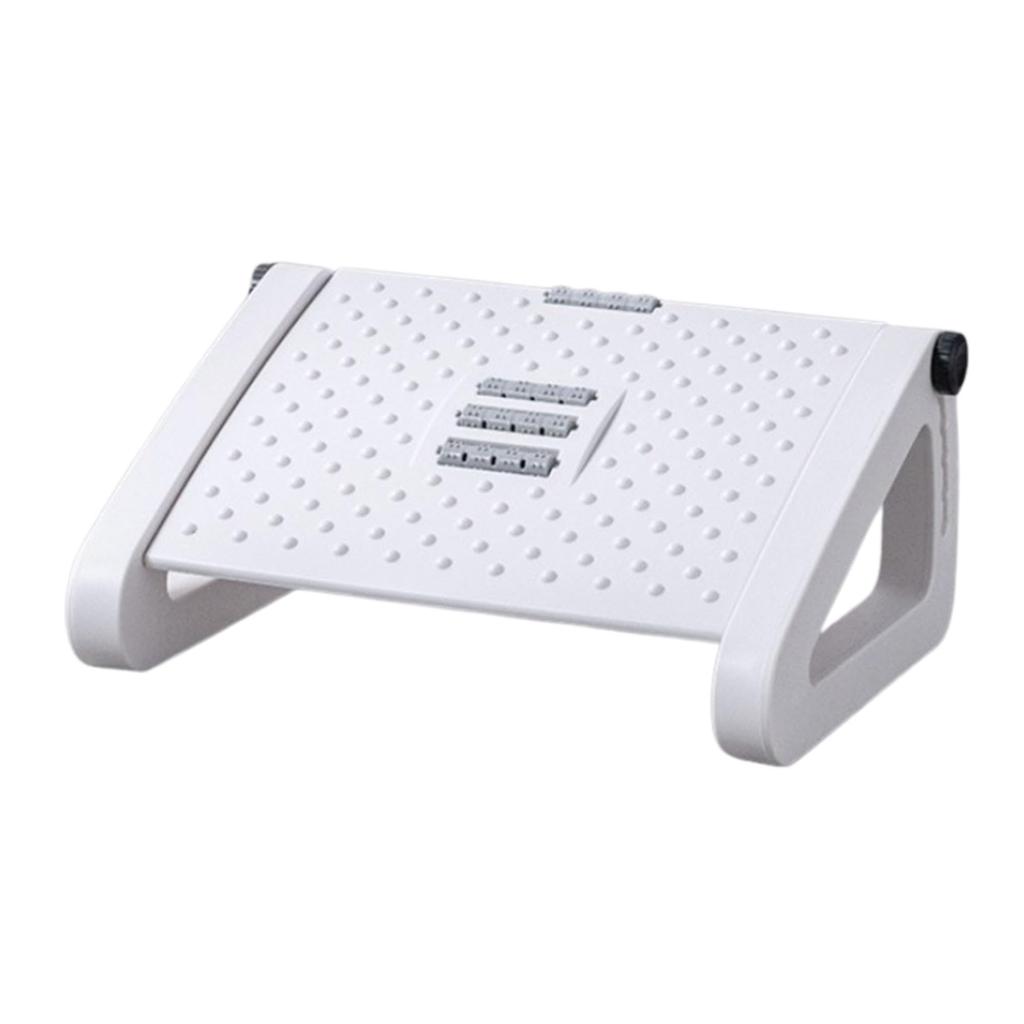 Asdays Height Office Adjustable Angle and 6 Levels Under-Desk Footrest, Adjustable, Footrest, Comfortable, Height, (White)